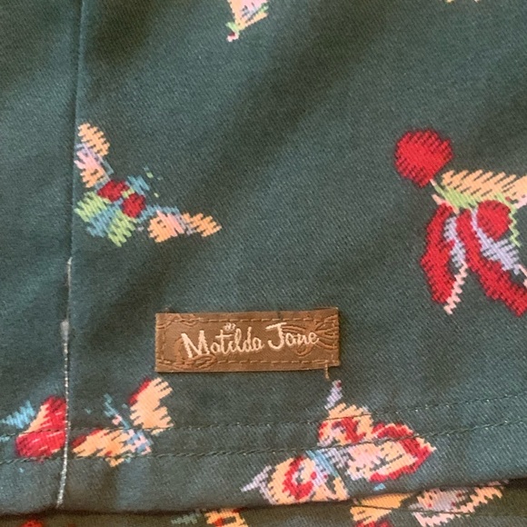 Matilda Jane Evergreen Dream Jumpsuit Small Green Pockets ruffle straps pants - Picture 4 of 11